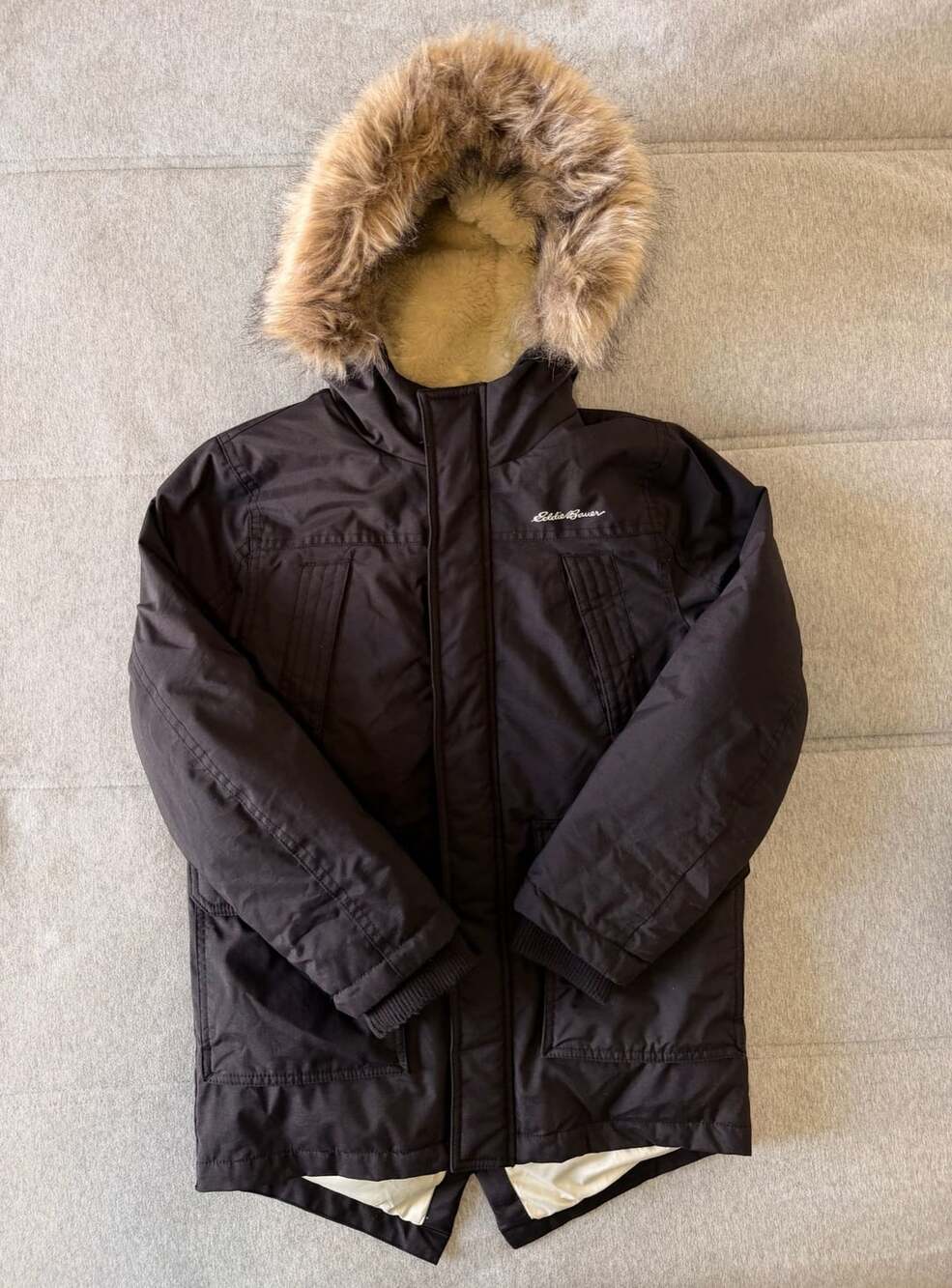 Eddie Bauer Kids Superior Down Parka with Faux Fur Hood Size S (7/8)